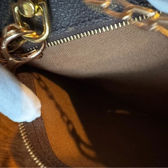 Louis Vuitton Monogram Insert Pouch (Randonne) Purse Brown/converted Crossbody - Picture 9 of 12